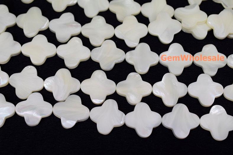 15.5" 8mm/10mm/12mm white MOP Quatrefoil Beads,mother of pearl